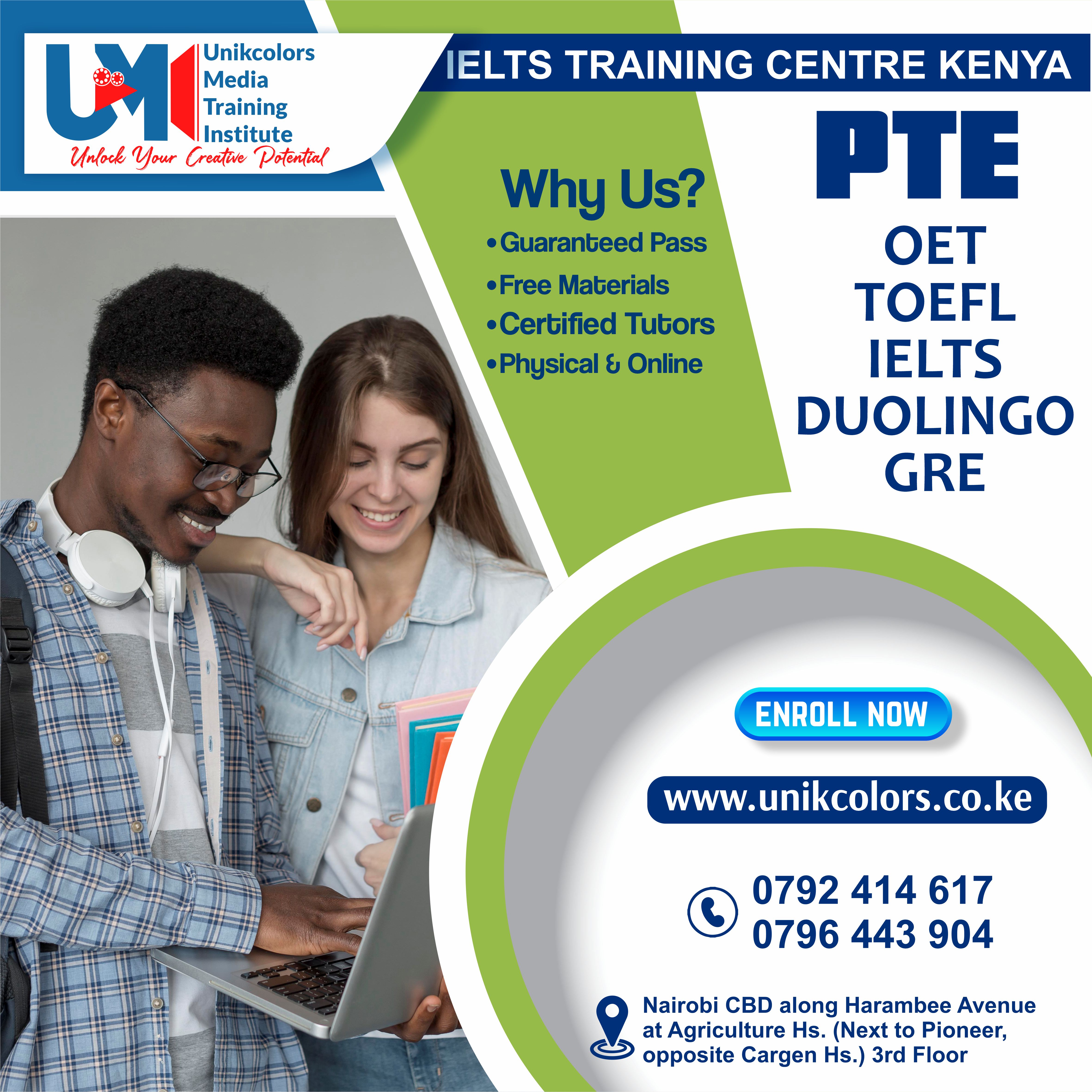 IELTS TRAINING CENTRE KENYA - IELTS PREPARATION | OET | TOEFL | PTE | GRE | DUOLINGO